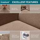 Granbest 2 Seater Sofa Cover - Sand Stretch Jacquard