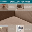 Granbest High Stretch 2 Seater Sofa Cover in Sand