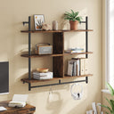 Bestier 3 Tier Industrial Floating Pipe Shelving