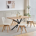 GrandCA HOME Dining Set Rectangular 140cm with 4 Mesh Chairs - main view