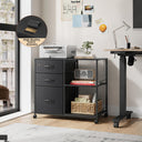 Devaise 3 Drawer Mobile File Cabinet with Open Storage Shelf