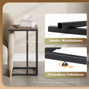 WLIVE C-Shape Side Table with Metal Frame, Brown