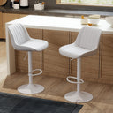 Youhauchair Swivel Bar Stools Set of 2 - White PU Leather