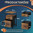 DEVAISE Vintage Brown Rolling Container with 2 Drawers