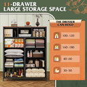 WLIVE Tall Dresser with 11 Drawers