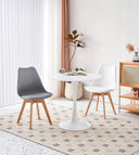 HJhomeheart Round Kitchen Dining Table, Modern Casual Style
