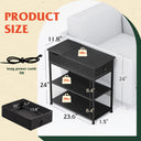 WLIVE 3-Tier Side Table with Charging Station