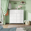 WLIVE Minimalist Tall 9-Drawer Fabric Dresser