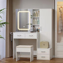 Aiorber Dressing Table with LED Lighting and Stool - White