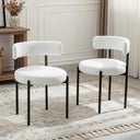 Forsalund Boucle Dining Chairs Set of 4 White