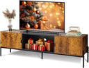 WLIVE Mid Century Modern TV Stand for 65 Inch TV - Rustic Brown