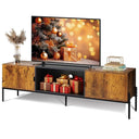 WLIVE Mid Century TV Stand for 65 Inch TV - Rustic Brown