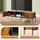 WLIVE Mid Century Modern TV Stand for 65 Inch TV - Rustic Brown