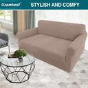 Granbest 2 Seater Sofa Cover - Sand Stretch Jacquard