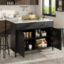 Azkoeesy Black Marble Top Coffee Table with Storage