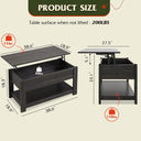 WLIVE Lift Top Coffee Table with Hidden Compartment - Espresso