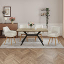 WAFTING Rotatable Dining Chairs with Armrests and Beech Wood Legs