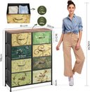 WLIVE 8 Drawer Fabric Chest of Drawers - Vintage Print