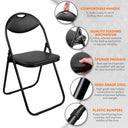 Nyxi Set of 4 Paris Faux Leather Folding Chairs