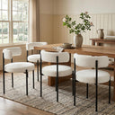 Forsalund Boucle Dining Chairs Set of 4 White