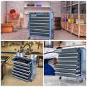 LARBANKE 7-Drawer Tool Cabinet with Stainless Steel Workbench