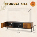 WLIVE Mid Century Modern TV Stand for 65 Inch TV - Rustic Brown