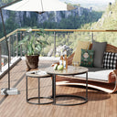 aboxoo Nesting Side Round Coffee Table Set with Metal Frame
