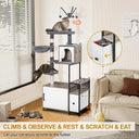 Snughome 3-in-1 Modern Cat Tower with Litter Box Enclosure