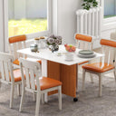 HOMCOM Folding Dining Table - Oak & White