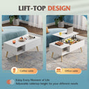 WLIVE Lift Top Coffee Table with Storage - White