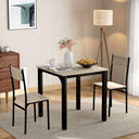 Retro dining room group with a square table and two chairs from LERFAN, suitable for small spaces