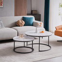 GrandCA HOME Round Nesting Coffee Tables | Imitation Marble