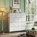 WLIVE Minimalist Tall 9-Drawer Fabric Dresser