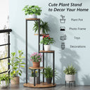 Tribesigns 4-Tier Indoor Corner Plant Stand with Metal Frame