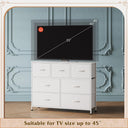 WLIVE Minimalist Fabric 7-Drawer Storage Dresser TV Stand