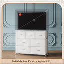 WLIVE 7 Drawer Dresser TV Stand with Sturdy Steel Frame