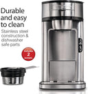 Hamilton Beach Scoop Single Serve Coffee Maker, Stainless Steel, 1200 W