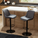 Set of 2 modern Youhauchair bar stools with swivel, adjustable height, and circular base