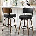Daluvenix Counter Height Bar Stools - Set of 2 with Swivel and High Back