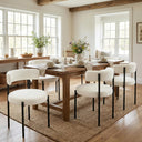 Forsalund Boucle Dining Chairs Set of 4 White