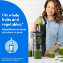 nutribullet Slow Juicer, Slow Masticating Juicer Machine, Easy to Clean, Quiet Motor & Reverse Function, BPA-Free, Cold Press Juicer with Brush, 150 Watts, Charcoal Black