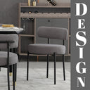 DYHOME Dark Grey Boucle Sherpa Dining Chairs (Set of 2)