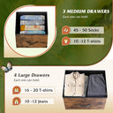 WLIVE 7 Drawer Dresser TV Stand - Rustic Brown Wood Grain Print