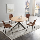 Zerifevni Mid Century Modern 46.4" Round Dining Table Set for 4-6