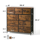 WLIVE 9-Drawer Fabric Storage Tower with Wood Top
