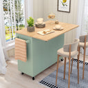 HLR Sage Green Rolling Kitchen Island with Storage