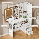 Aiorber Dressing Table with LED Lighting and Stool - White
