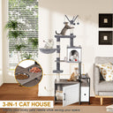 Snughome 3-in-1 Modern Cat Tower with Litter Box Enclosure