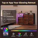 Somdot 8-Drawer Dresser with Charging Station and LED Light