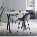 ZOONFA Velvet Kitchen Counter High Bar Stools Set of 2 with Armrest & Backrest